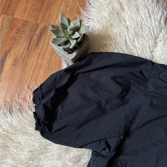 Rodebjer Women’s Puff Sleeve Cotton Blouse Black - Picture 2 of 7